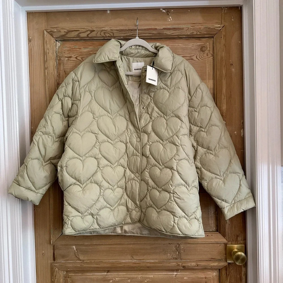 SANDRO Gloriana Heart Quilted Jacket - Picture 2 of 8